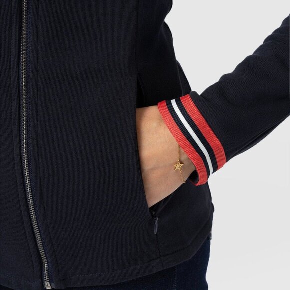 Saint + Sofia Cotton Biker Jacket - Navy Stripe - Picture 5 of 7